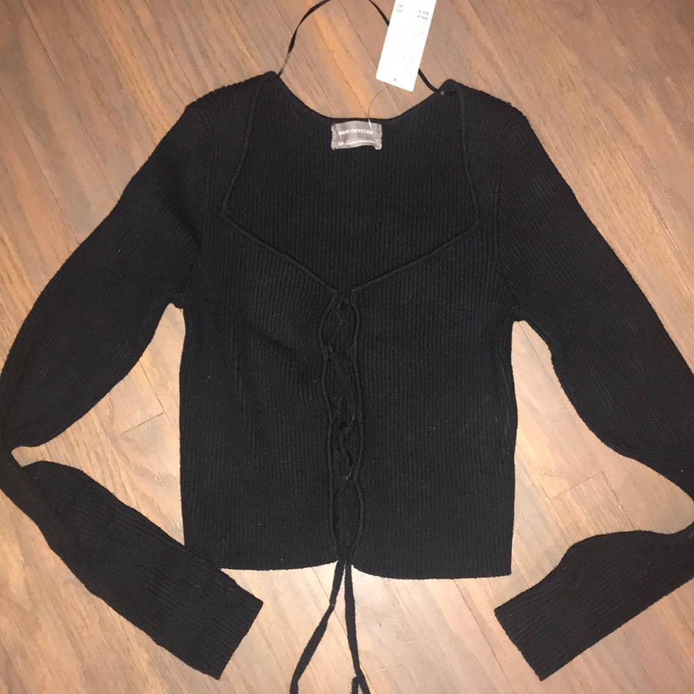 Urban Outfitters laced up long sleeve knit top